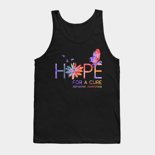 Hope For A Cure Alzheimer Awareness Flower Tank Top by jordanfaulkner02